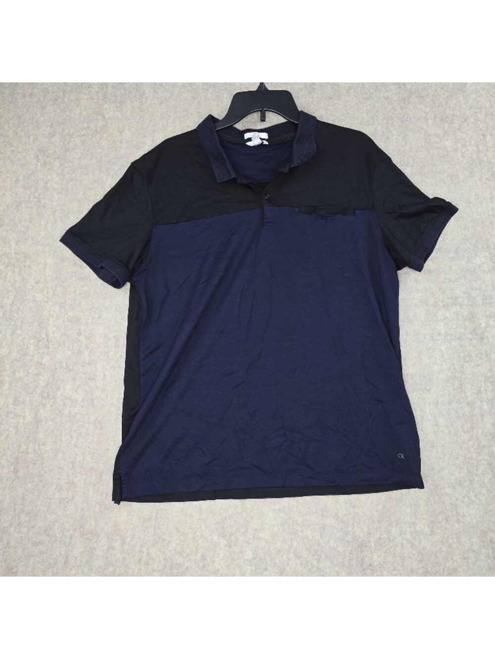 Calvin Klein Mens Liquid Touch Slim Fit Polo Shirt XL Black & Navy
